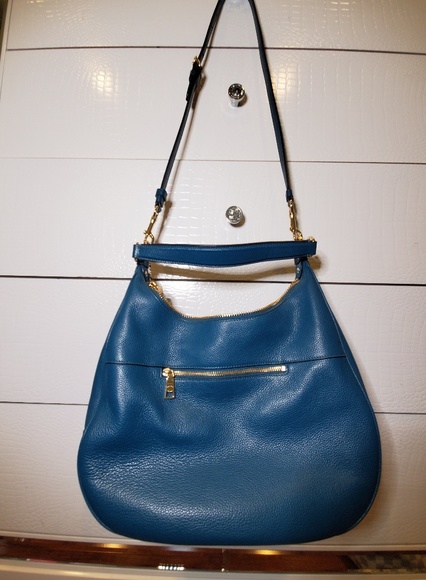 Coach Teal Shoulder Bag w. Strap - Picture 3 of 5